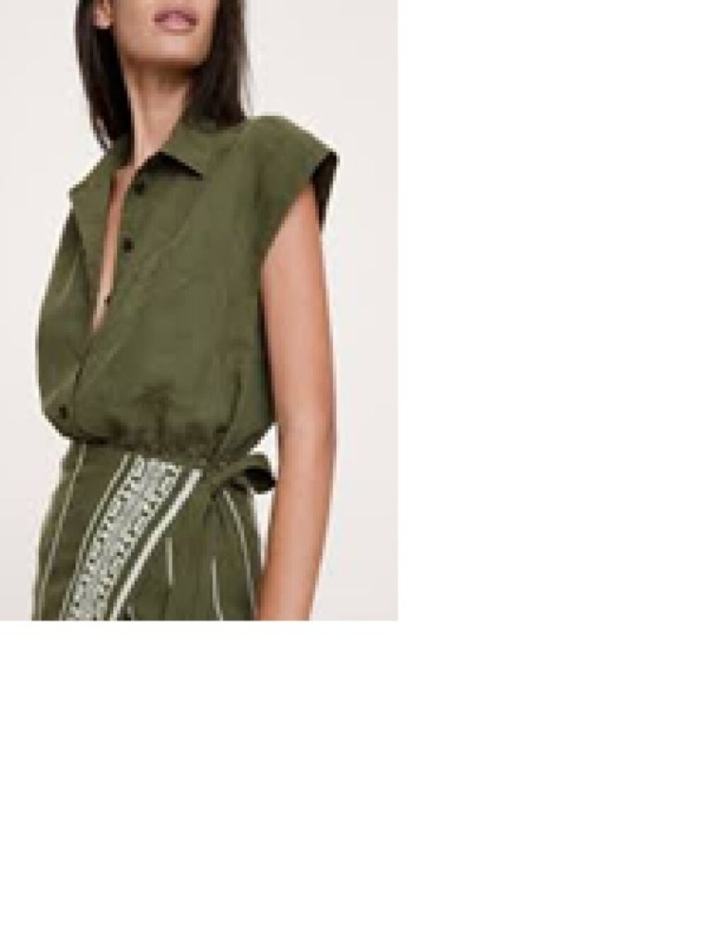 Banana Republic Embroidered Tencel™-Linen Wrap Dress Sz S - Picture 3 of 12